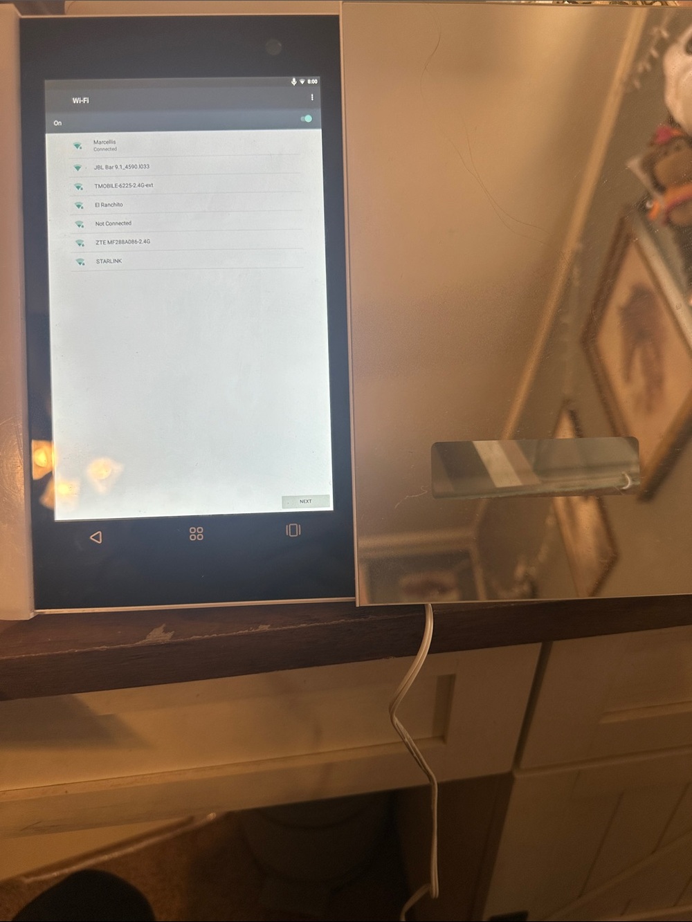 Black Tablet with Mirror Stand - Brand Unidentified